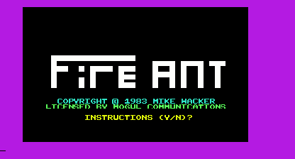 FiRE ANT Title Screen